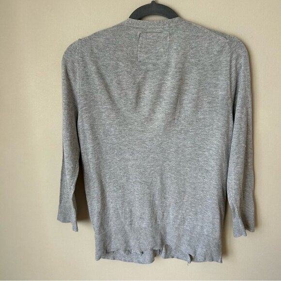 Aerie Gray Lightweight Button Front Knit Cardigan Sweater V-Neck Women’s Size XL - Picture 3 of 4